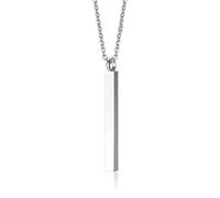 NZVCQVPU Collar de recuerdos de cenizas, collar de cenizas humanas para hombres, acero inoxidable rectángulo de plata colgante