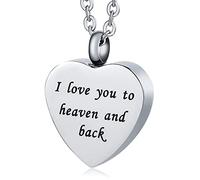NZVCQVPU Collar de urna conmemorativa para mujeres, collares de recuerdo para cenizas colgante de corazón de plata de acero inoxidable