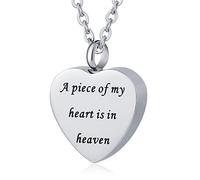 NZVCQVPU Collar de urna conmemorativa para mujeres, collares de recuerdo para cenizas colgante de corazón de plata de acero inoxidable