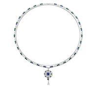 NZVCQVPU Collar para adolescentes, collares para mujeres de forma redonda de circonía cúbica colgante de diseño de la cadena larga Collar 890 mm