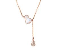 NZVCQVPU Collar para mujer, collar de calabaza, cadena de clavícula femenina, diseño de lujo, colgante Fu Lu, collares de regalo para mujer, gargantilla
