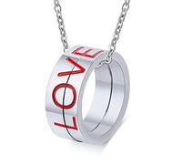 NZVCQVPU Collar personalizado para hombres, collar de pareja a juego Set de acero inoxidable anillo de acero amoroso con esmalte