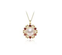 NZVCQVPU Collares 925 Cadena de colgante de perlas de agua dulce 9-10 mm Forma de moño al vapor Fashion All-Match Joya Female Gift Pendants para mujeres