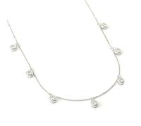 NZVCQVPU Collares blancos de 9 kt para mujeres, redondas con cadenas de collar de moissanite mujeres