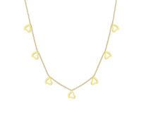 NZVCQVPU Collares de acero inoxidable para mujeres, collares de mujer cadena de rolo de moda con corazones colgantes 16 2 pulgadas de cadena