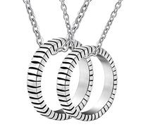 NZVCQVPU Collares de anillo para parejas, pareja para novio y novia collares personalizados anillo de 3.8 mm para marido