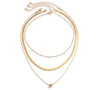 NZVCQVPU Collares en capas Pila para mujeres, collar grueso Herringbone Paperlip Cabilón colgante de colgante de alternancia cubana del colgante de joyería