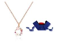 NZVCQVPU Collares para mujeres y niñas, collar con colgante de corona de rosas, joyería para mujer, corona de la suerte, regalo de confesión, joyería para niñas, collar rosa a juego
