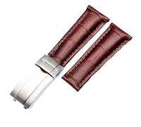 NZVCQVPU Correa de bandas de relojes de pantorrilla de 20 mm para la fecha de día de la fecha de justo correas de cuero genuinas de cuero de vaca mira pulsera para el cierre plegable de Daytona