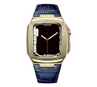 NZVCQVPU Correa de cuero de estuche de metal para una banda de piel de ternera de 45 mm de 40 mm para la banda de piel de ternera de lujo para iwatch SE 6 5 4, FHX-98K