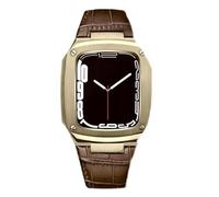 NZVCQVPU Correa de cuero de estuche de metal para una banda de piel de ternera de 45 mm de 40 mm para la banda de piel de ternera de lujo para iwatch SE 6 5 4, FHX-98K