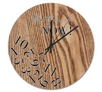 NZVCQVPU Country Wood Barn Board Wooden Wall Clock The Time Is Now Wall Clocks Battery Operated 12 Inch Retirement Wall Clock Silent Decor for Living Room Bedroom Office