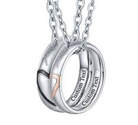 NZVCQVPU Couples Necklace, Friendship Necklace for 2Pcs Love Heart Puzzle Stainless Steel with Chains