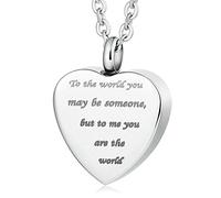 NZVCQVPU Cremated Ashes Necklace, Stainless Steel Heart Shape with English Ashes Made Into Memorial
