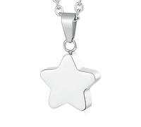 NZVCQVPU Cremation Jewelry for Ashes Women, Stainless Steel Smooth Star Pet Ashes Memorial