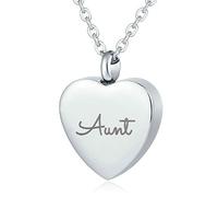 NZVCQVPU Cremation Pendant for Moms, Stainless Steel Heart Shape with Aunt Pet Keepsake Memorial