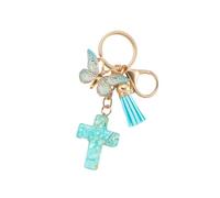NZVCQVPU Crosses y llavero de mariposa con adornos de bolas de borbato para eventos religiosos y donaciones especiales