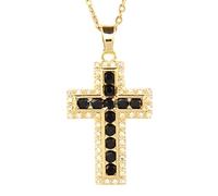 NZVCQVPU Crucifijo para mujer, gargantilla geométrica clásica de circonita, con Jesús