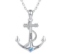 NZVCQVPU Delicate Anchor Necklace For Women, Rudder & Anchor Charm Choker - Shiny Anchor Pendant, Nautical Jewelry For Women Birthday
