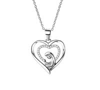 NZVCQVPU Día de las mujeres, para el día de las mujeres Zirconia Doble Corazón Madre sosteniendo el regalo de cumpleaños de la niña para la madre