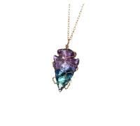 NZVCQVPU Elegante piedra de jade largo para mujer, cuello irregular, accesorio elegante al azar