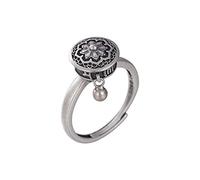 NZVCQVPU Estilo chino angustiado - s con anillo de articulación de encanto, anillo de ruedas de oración, un único/yo seis (mantra blanca Sixcharacter)