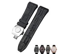 NZVCQVPU For Franck Muller Watch Band 28mm Cowhide Watch Strap Rubber Folding Buckle Watch Bands For Men Bracelet