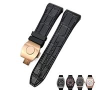 NZVCQVPU For Franck Muller Watch Band 28mm Cowhide Watch Strap Rubber Folding Buckle Watch Bands For Men Bracelet