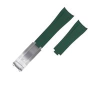 NZVCQVPU For Strap Submariner Daytona GMT Natural Rubber FKM Lengthened Watch Strap Glide Buckle 20mm Curved End Fluororubber Watch Bands