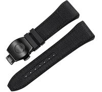NZVCQVPU Franck Muller V45 Series 28mm Genuine Silicone Watchband Black Blue Folding Buckle Watch Strap