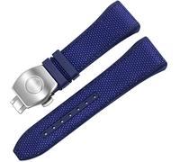 NZVCQVPU Franck Muller V45 Series 28mm Genuine Silicone Watchband Black Blue Folding Buckle Watch Strap