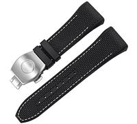NZVCQVPU Franck Muller V45 Series 28mm Genuine Silicone Watchband Black Blue Folding Buckle Watch Strap