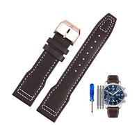 NZVCQVPU Genuine Leather Watch Strap for IWC Pilots Little Prince Male Mark 18 Big Fly Portugal Soft Comfortable Watchband 20mm Wristband