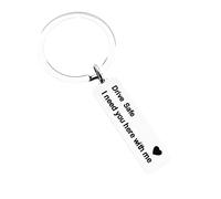 NZVCQVPU Gifts for Men Keychain,Key Chain Rings Stainless Steel,Tag Drive Safe I Need You here with me Keychain Rings