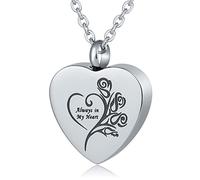 NZVCQVPU Heart, Steel Memorial Locket for Men Women with Funnel Kit & Bag