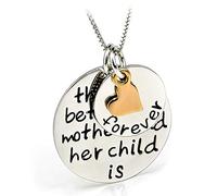 NZVCQVPU Jewelry Round and Heart Tag Engraved The Love Between A Mother Andher Child is Forever Pendant Necklace Necklace for Women Girls