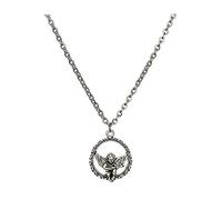 NZVCQVPU Joyas/collares de cadena de acero de titanio, collar personalizado para parejas, colgante de aleación, collar de ángel circular para mujer, 27.56 Inches, Estándar, Estándar