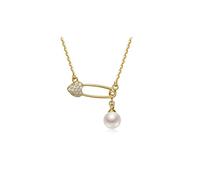 NZVCQVPU Joyas/collares S925 Collar de agua dulce Cadena de perlas de agua dulce 5-6 mm White Round Fashion All-Match Personalidad Femenina Joyería Pendientes de mujeres