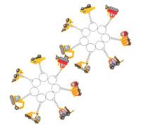 NZVCQVPU Juego de 12 llaveros con temática de construcción, excavadora, excavadora, cemento, camión, tractor, coche, para cumpleaños de niños, suministros de baby shower