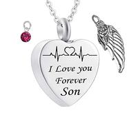 NZVCQVPU Loss of A Son for Ashes, Keepsake Steel I Love You Forever Son for Men with Funnel Kit & Bag