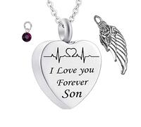 NZVCQVPU Loss of A Son for Ashes, Keepsake Steel I Love You Forever Son for Men with Funnel Kit & Bag