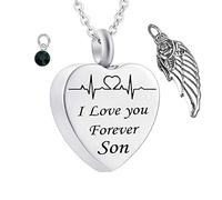 NZVCQVPU Loss of A Son for Ashes, Keepsake Steel I Love You Forever Son for Men with Funnel Kit & Bag