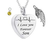 NZVCQVPU Loss of A Son for Ashes, Keepsake Steel I Love You Forever Son for Men with Funnel Kit & Bag