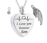 NZVCQVPU Loss of A Son for Ashes, Keepsake Steel I Love You Forever Son for Men with Funnel Kit & Bag