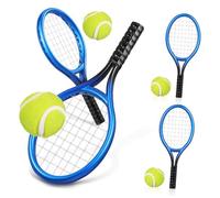 NZVCQVPU Mini Juego de Raqueta de Tenis Bolas 4 Juegos Llavero de Raquetas de Tenis en Miniatura Azul para Deportes de Interior y Exterior y Juguete de casa de muñecas