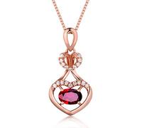 NZVCQVPU Necklace 750 Rose Heart with Ruby ??0.78/0.99Ct Pendant Chain Wedding Rose for Women
