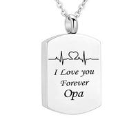 NZVCQVPU Necklace, Cat Remembrance Steel I Love You Forever... Memorial Locket for Men with Funnel Kit & Bag