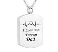 NZVCQVPU Necklace, Cat Remembrance Steel I Love You Forever... Memorial Locket for Men with Funnel Kit & Bag