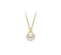 NZVCQVPU Necklace Necklace S925 Silver Freshwater Pearl Pendant Chain 5-6mm White Steamed Bun Shape Fashion Simple Female Jewelry Gift Pendant