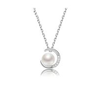 NZVCQVPU Necklace Pearl Necklace S925 Silver Freshwater Pearl Pendant Chain 5-6mm White Steamed Bun-shaped Fashion All-match Female Jewelry Pendant